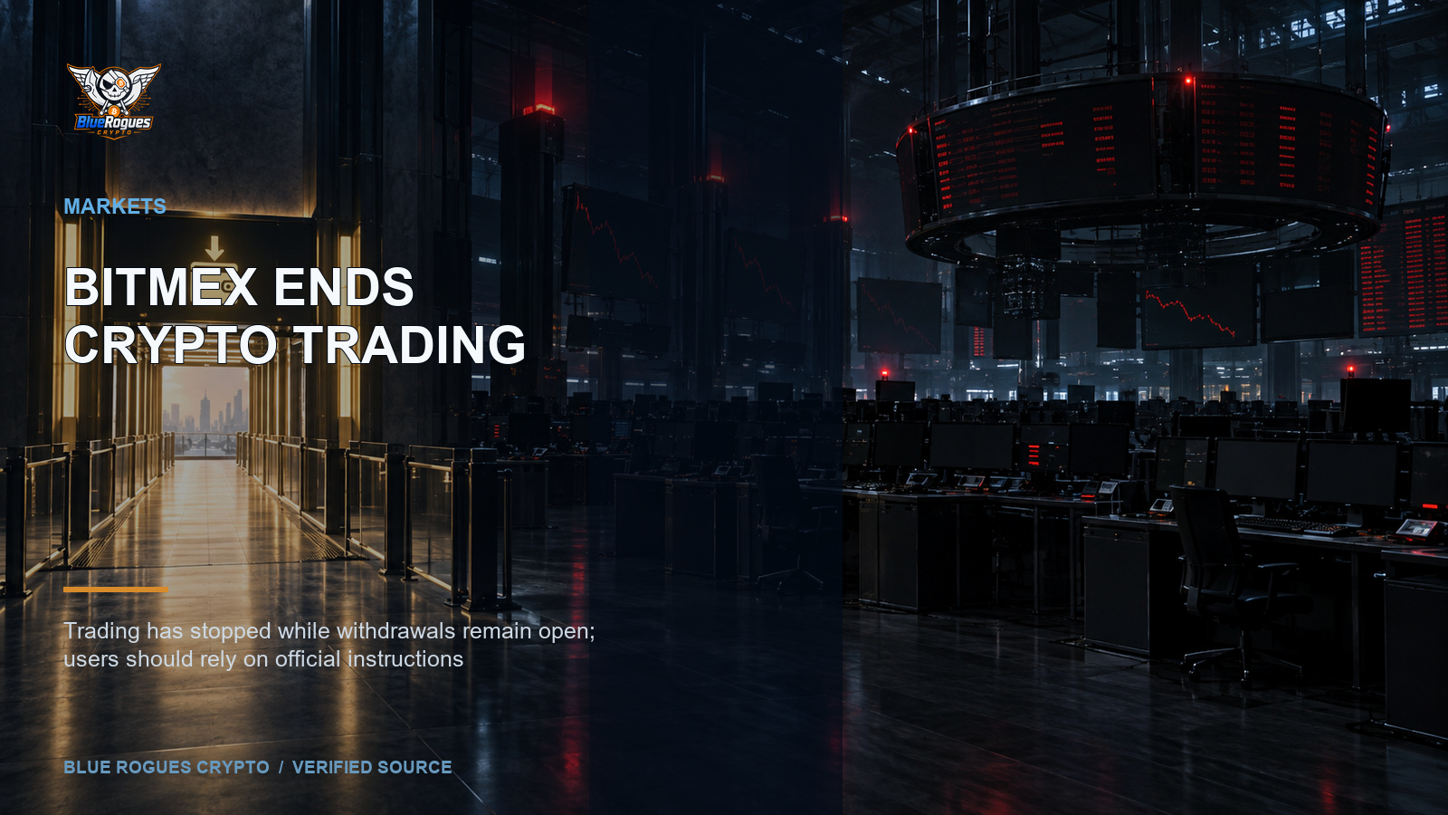 BitMEX Ends Trading After More Than 11 Years — Blue Rogues Crypto editorial artwork